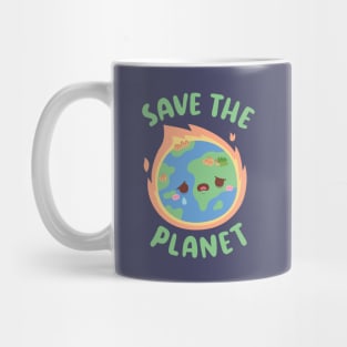 Crying Earth On Fire, Save The Planet Mug